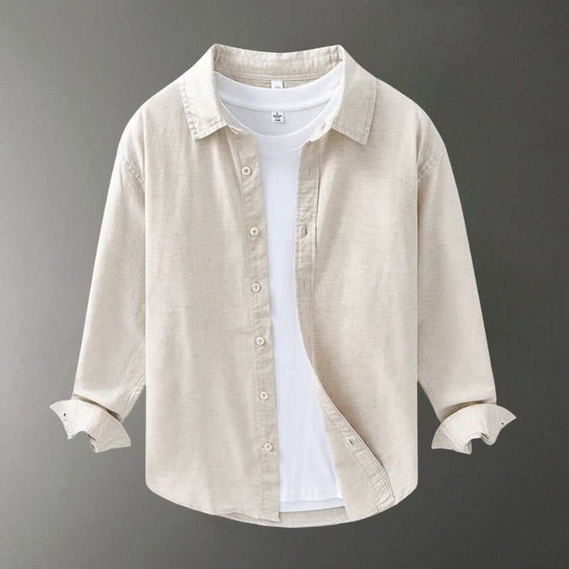 Lightweight relaxed fit button up shirt with classic collar for men | Arvian