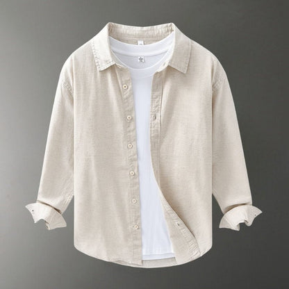 Lightweight relaxed fit button up shirt with classic collar for men | Arvian