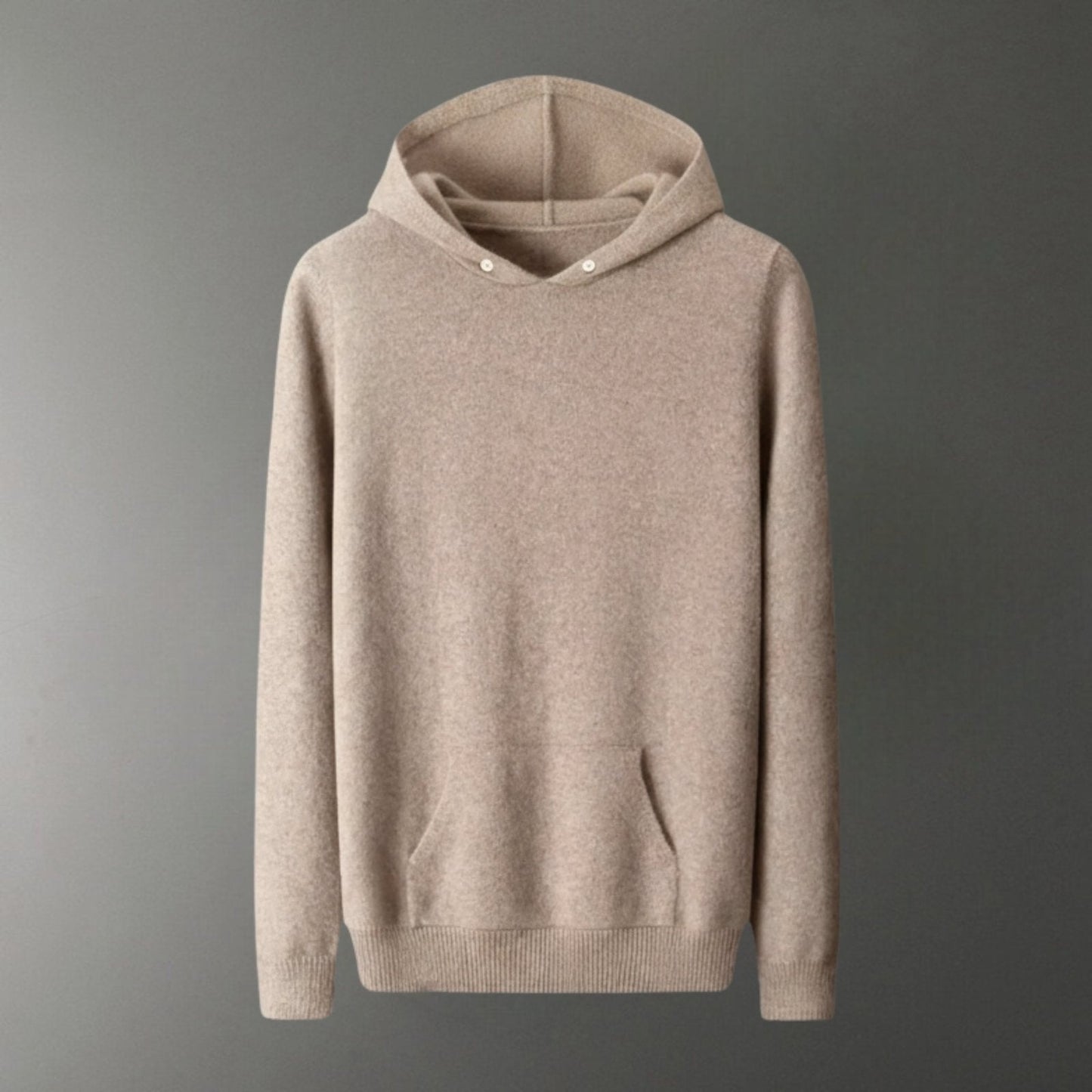 Lightweight refined knit hoodie with minimalist design for men | Caelum