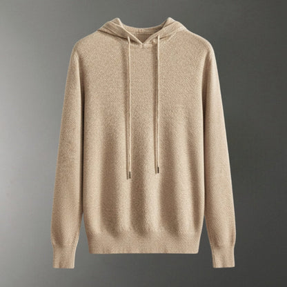 Lightweight relaxed knit hoodie with ribbed trim for men | Alvara