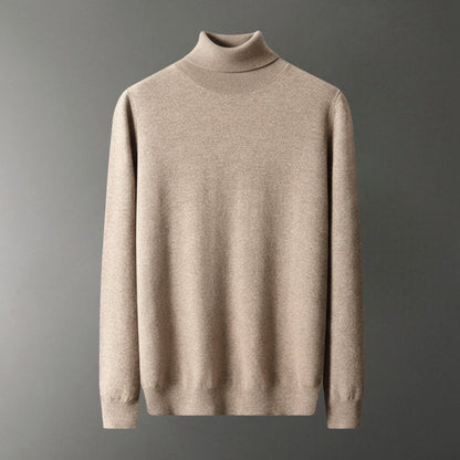 Lightweight refined knit turtleneck sweater with tailored fit for men | Sorren