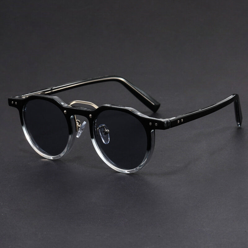 Round tinted UV400 retro sunglasses for men | San Piero -5