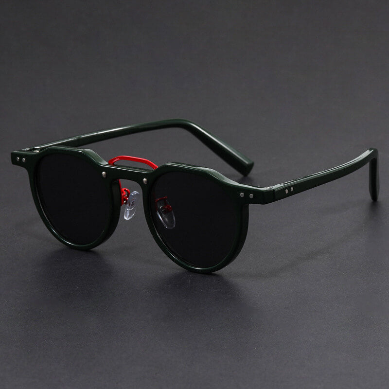 Round tinted UV400 retro sunglasses for men | San Piero -4