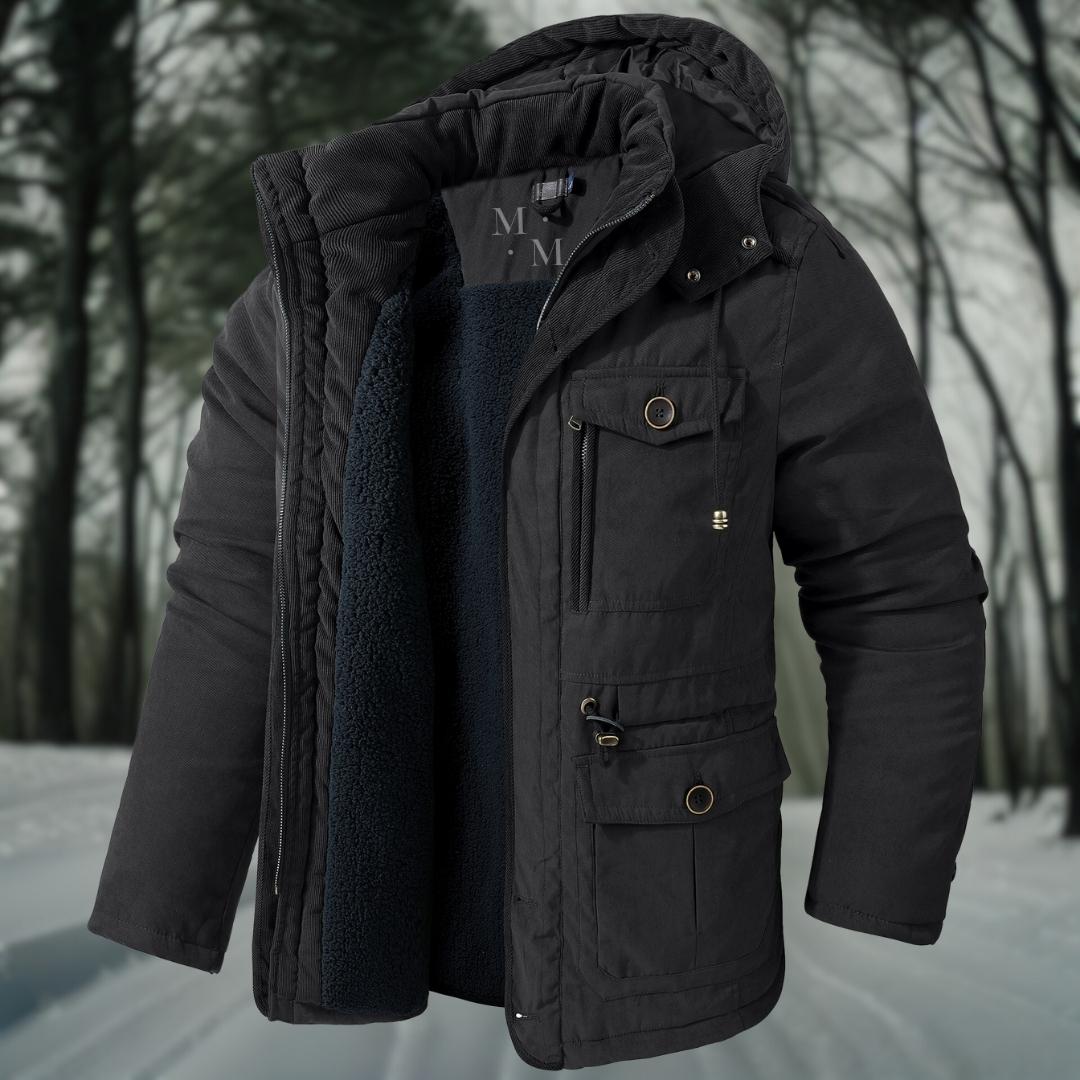 Insulated winter parka with detachable hood for men | Everest