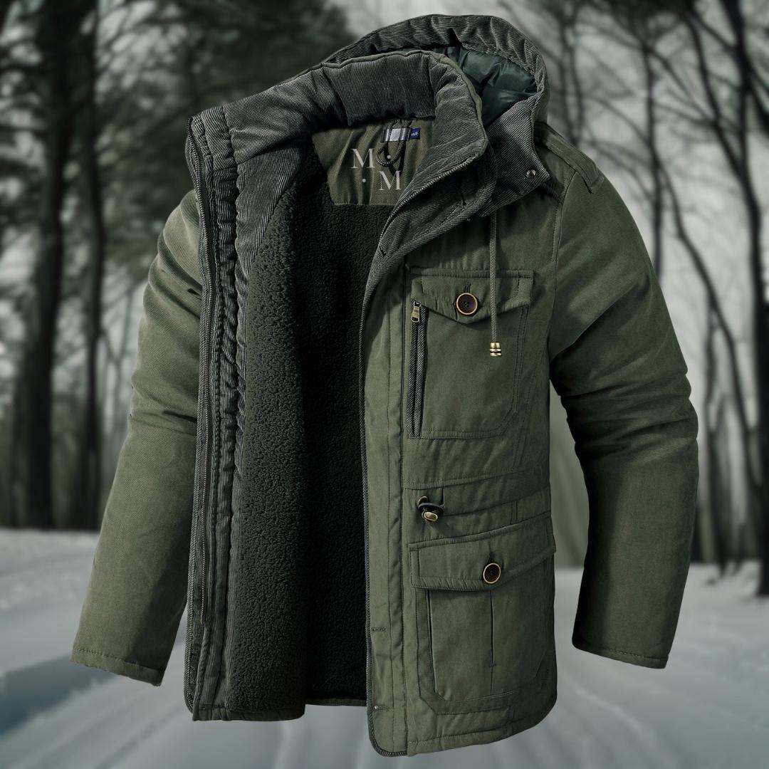 Insulated winter parka with detachable hood for men | Everest