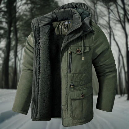 Insulated winter parka with detachable hood for men | Everest