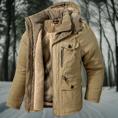 Insulated winter parka with detachable hood for men | Everest