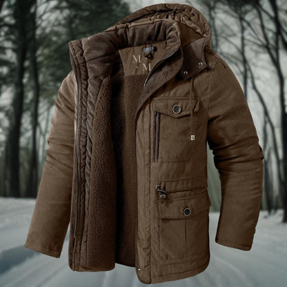 Insulated winter parka with detachable hood for men | Everest