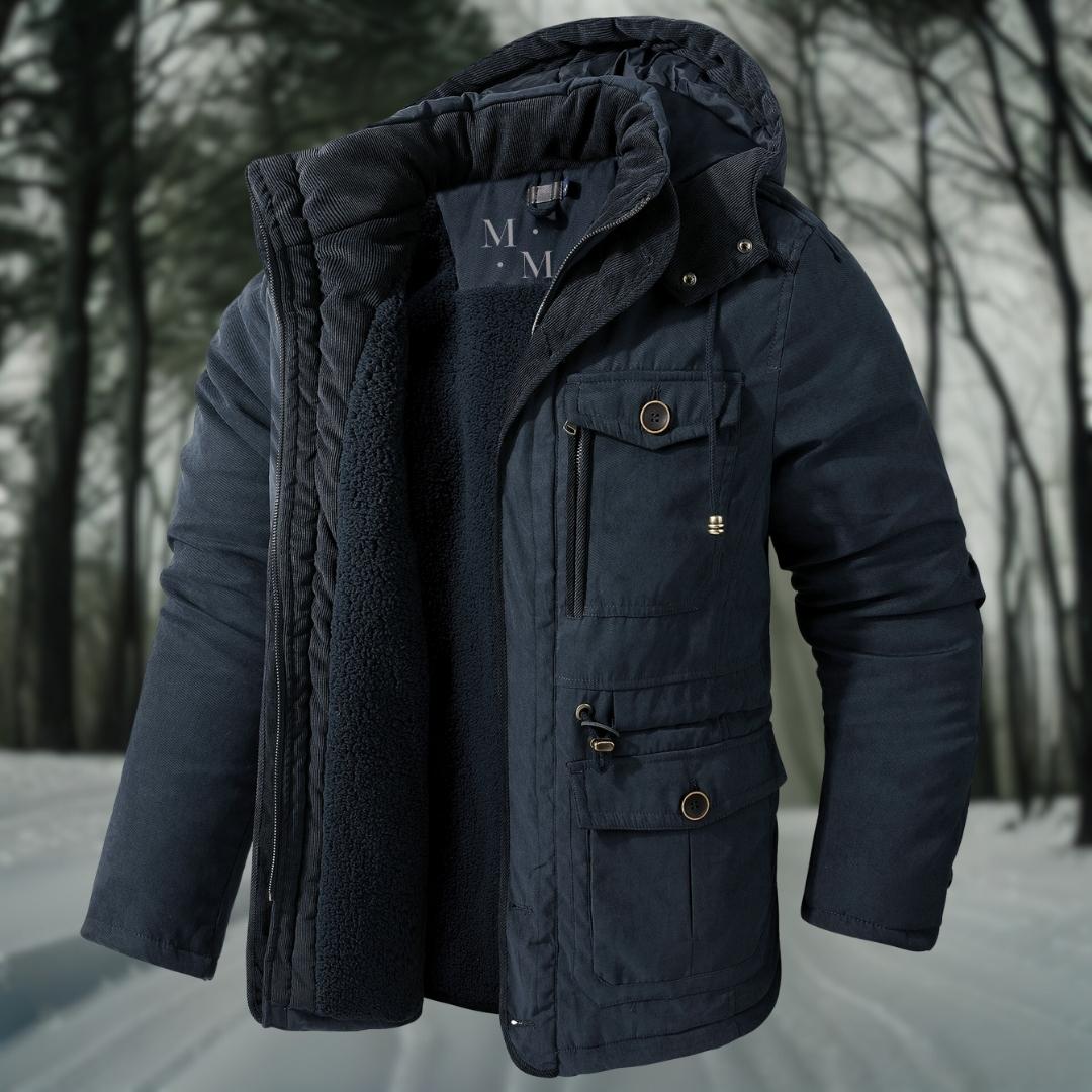 Insulated winter parka with detachable hood for men | Everest