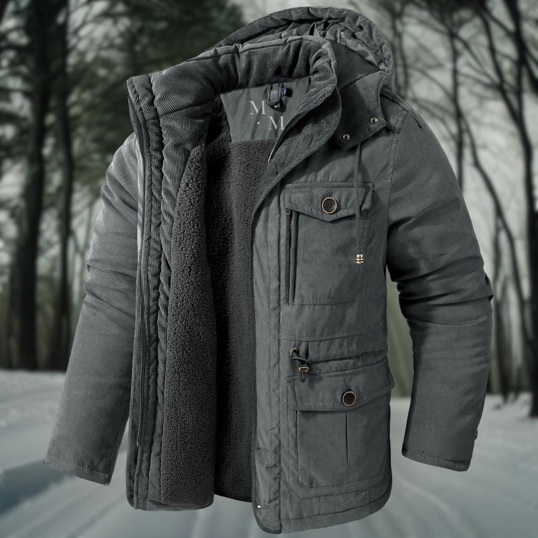 Insulated winter parka with detachable hood for men | Everest