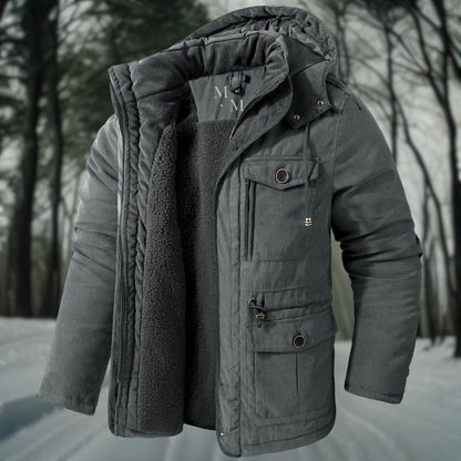 Insulated winter parka with detachable hood for men | Everest