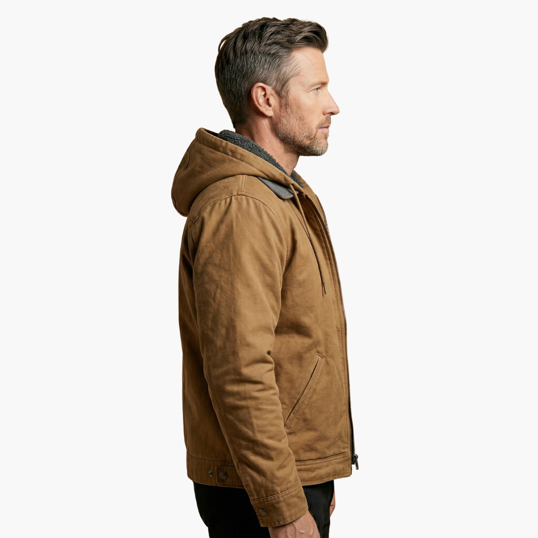 Warm hooded outdoor zipper jacket for men -2