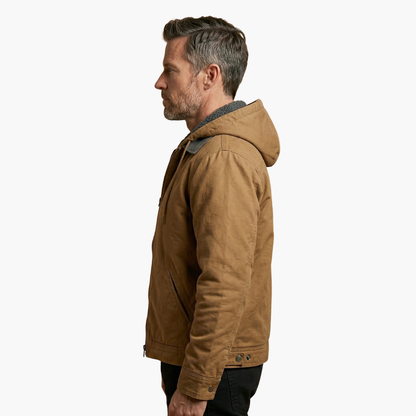 Warm hooded outdoor zipper jacket for men -3
