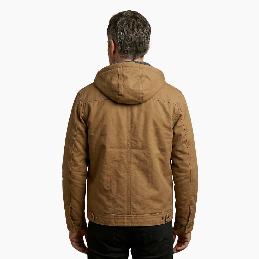 Warm hooded outdoor zipper jacket for men -4