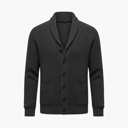 Shawl collar button-front cardigan for men | Men's -1