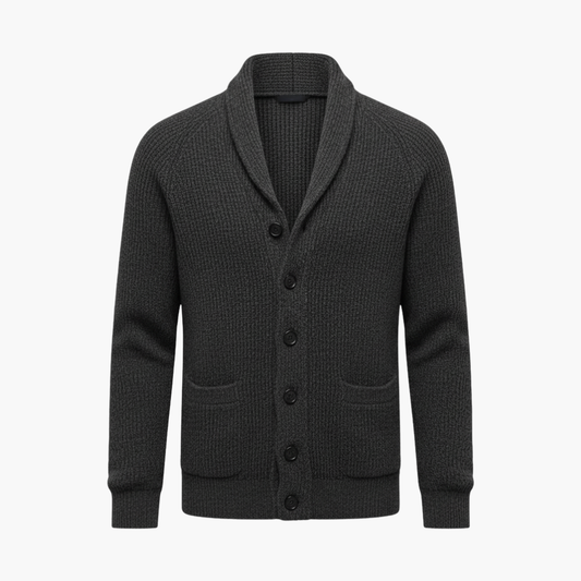 Shawl collar button-front cardigan for men | Men's -1