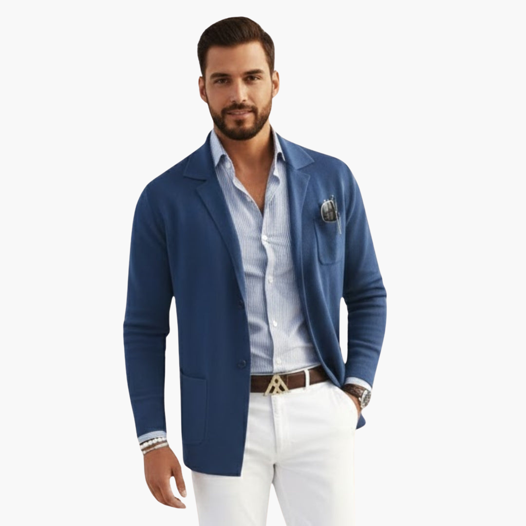 Classic lapel knit blazer for men | Men's Knit -2