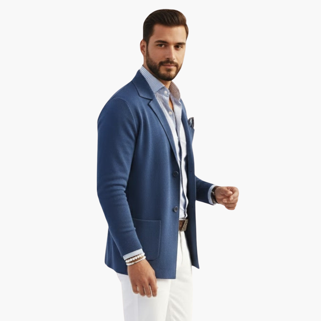 Classic lapel knit blazer for men | Men's Knit -3