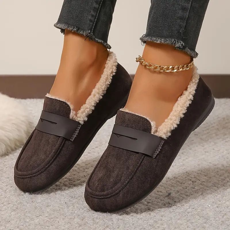 Cozy faux fur lined loafers with cushioned support for men | Aria