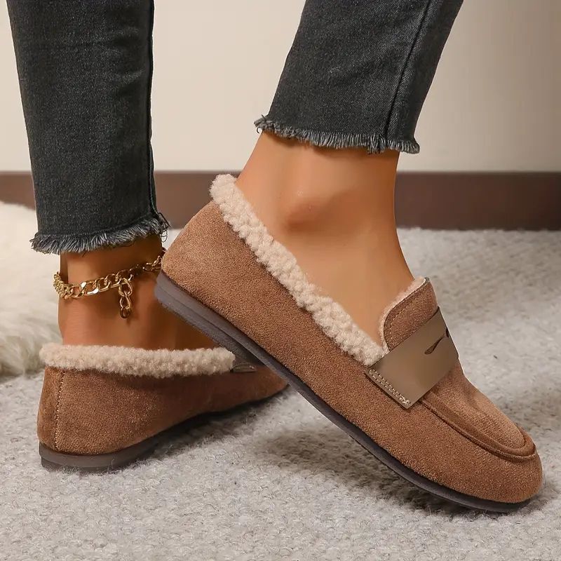 Cozy faux fur lined loafers with cushioned support for men | Aria