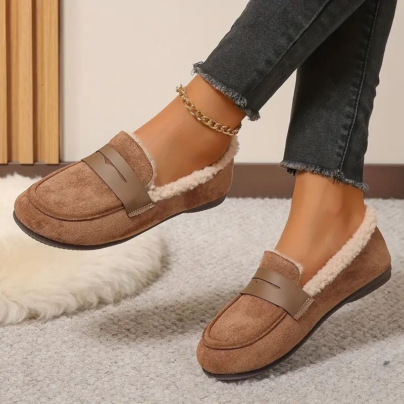 Cozy faux fur lined loafers with cushioned support for men | Aria
