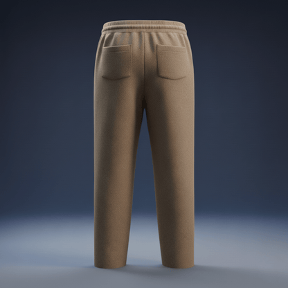 Relaxed fit knit drawstring pants with front seam detail for men | Solenne