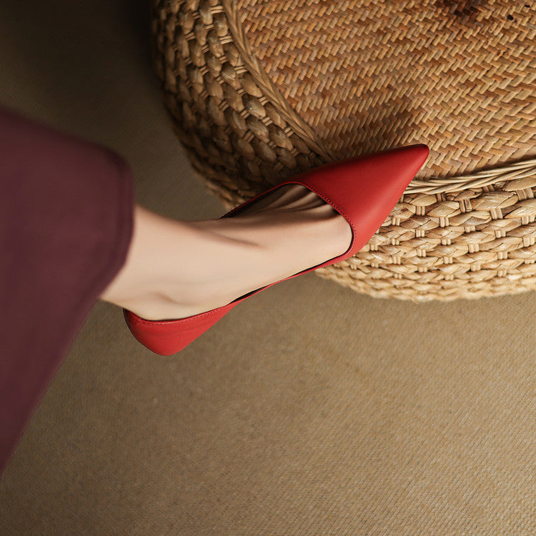 Pointed Side Open Kitten Heel Pumps for women | Elenora