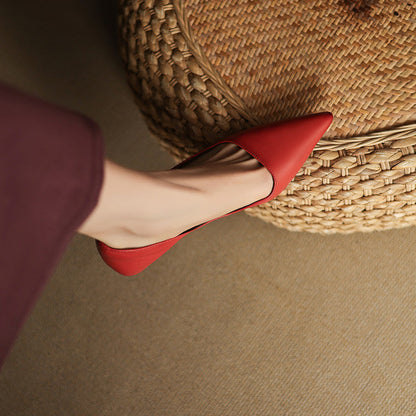 Pointed Side Open Kitten Heel Pumps for women | Elenora
