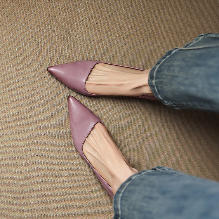 Pointed Side Open Kitten Heel Pumps for women | Elenora