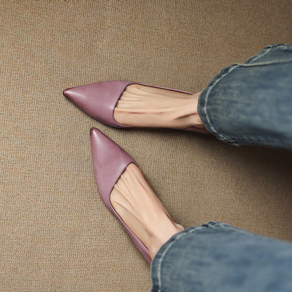 Pointed Side Open Kitten Heel Pumps for women | Elenora