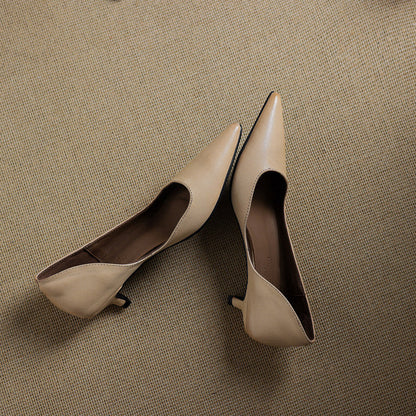 Pointed Side Open Kitten Heel Pumps for women | Elenora