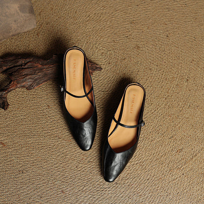 Pointed Toe Mary Jane Mule Heels for women | Clarisse