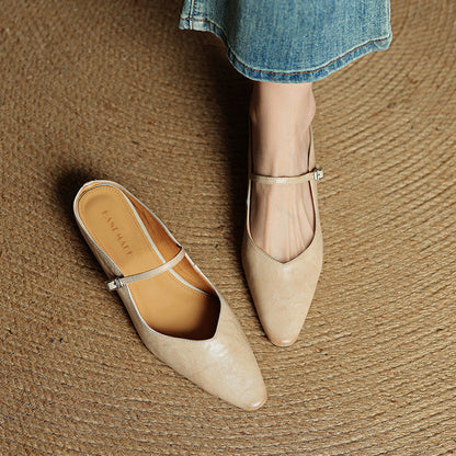 Pointed Toe Mary Jane Mule Heels for women | Clarisse