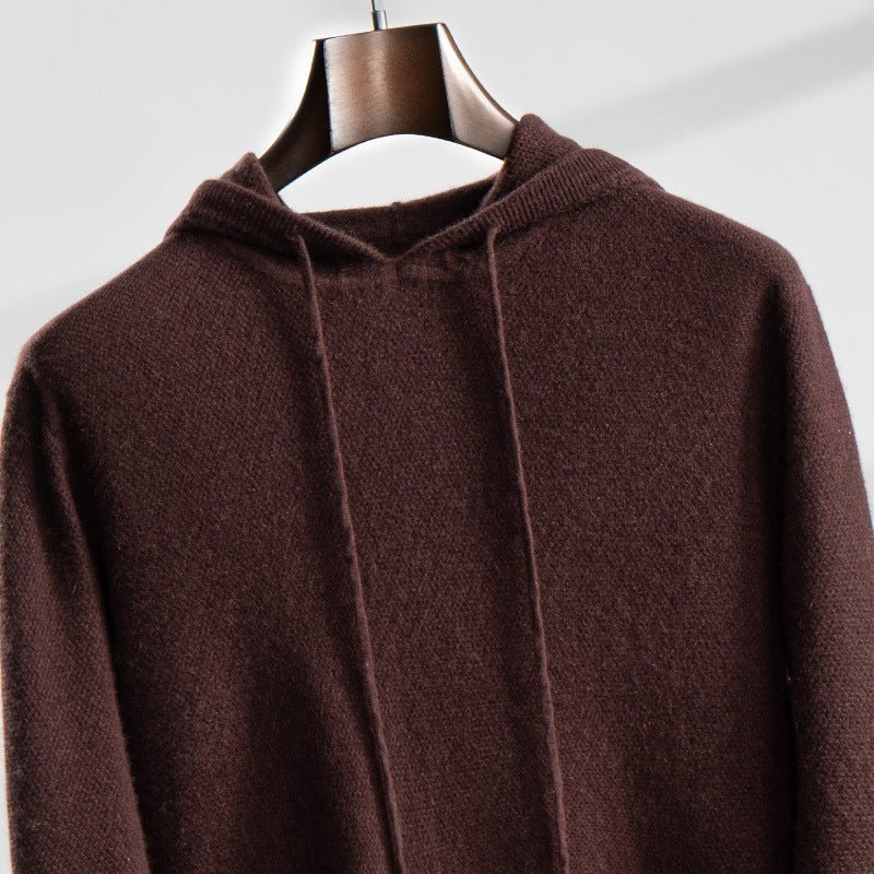 Lightweight relaxed knit hoodie with ribbed trim for men | Alvara