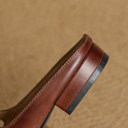 Almond Toe Mary Jane Mule Flats for women | Celestia
