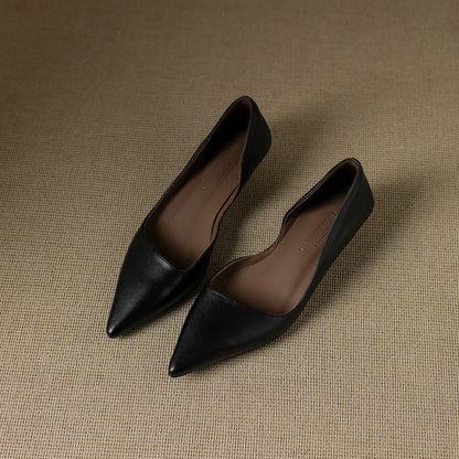 Pointed Side Open Kitten Heel Pumps for women | Elenora