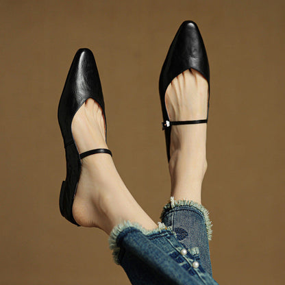 Pointed Toe Mary Jane Mule Heels for women | Clarisse