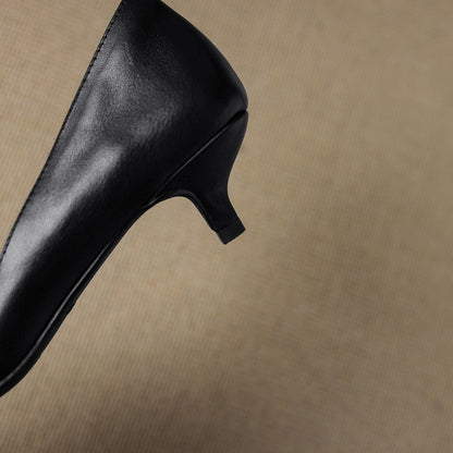 Pointed Side Open Kitten Heel Pumps for women | Elenora