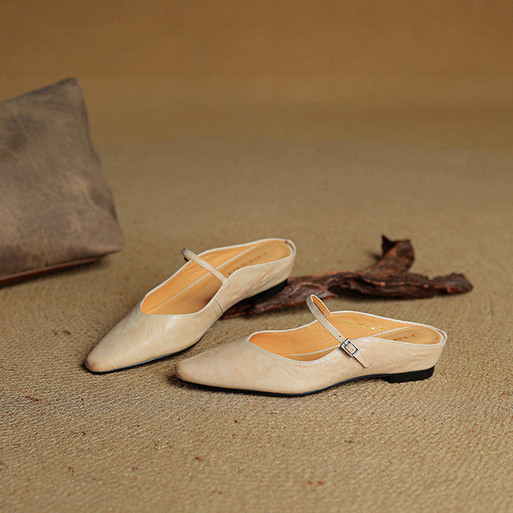 Pointed Toe Mary Jane Mule Heels for women | Clarisse