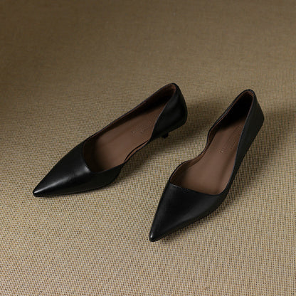 Pointed Side Open Kitten Heel Pumps for women | Elenora