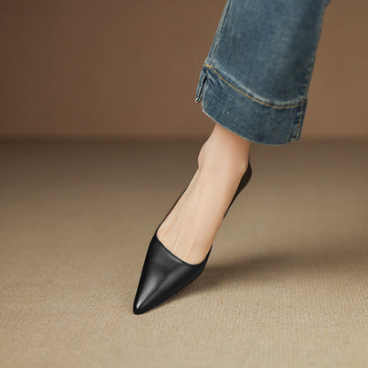 Pointed Side Open Kitten Heel Pumps for women | Elenora