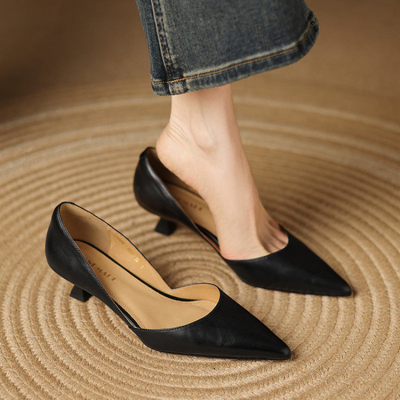 Pointed Toe Bit Strap Kitten Heels for women | Valerine