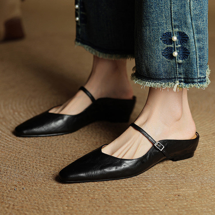 Pointed Toe Mary Jane Mule Heels for women | Clarisse