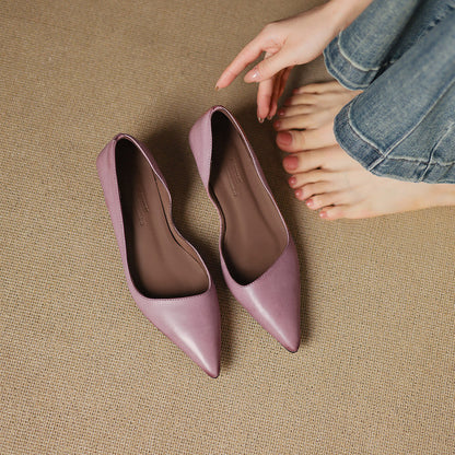 Pointed Side Open Kitten Heel Pumps for women | Elenora