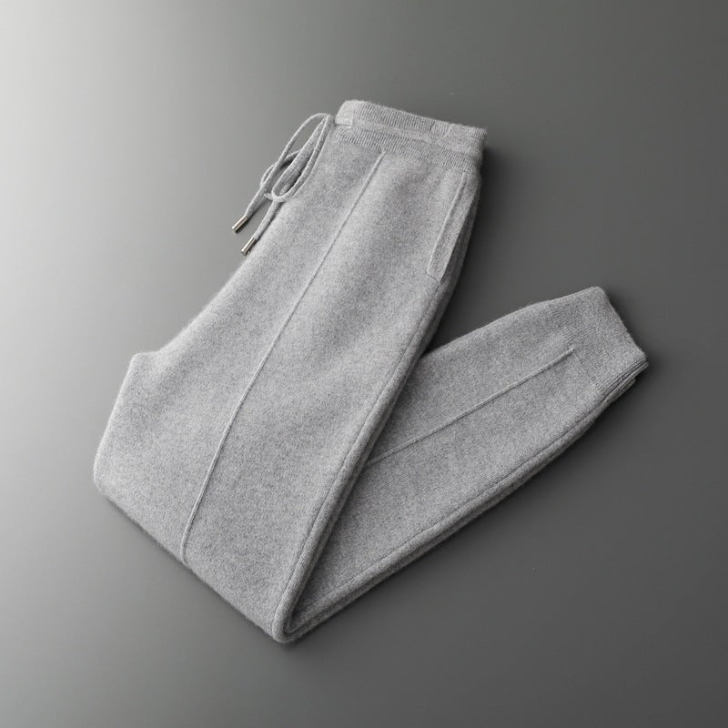 Relaxed tapered knit joggers with adjustable drawstring for men | Mirel