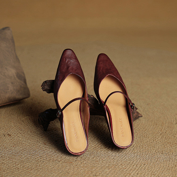 Pointed Toe Mary Jane Mule Heels for women | Clarisse