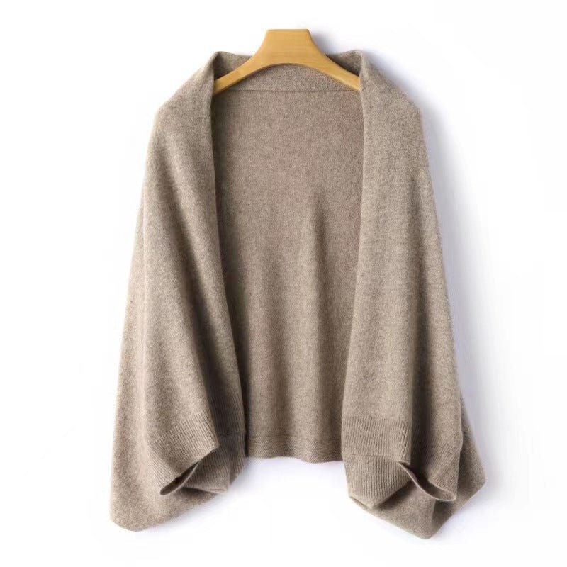 Lightweight draped knit shawl with cozy cowl neck for women | Mirelle