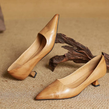 Pointed Toe Kitten Heel Pumps for women | Vivienne