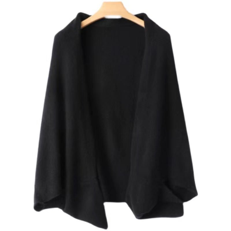 Lightweight draped knit shawl with cozy cowl neck for women | Mirelle