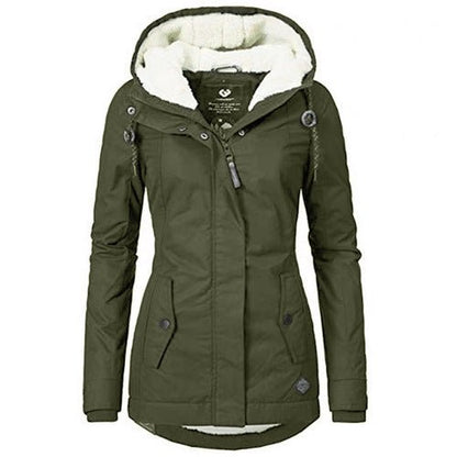 Winter parka jacket with sherpa lining for women | Norah